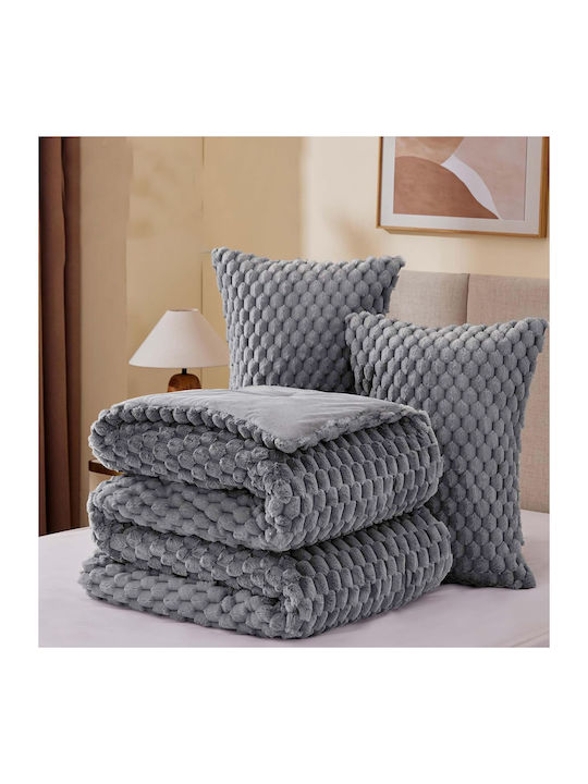 Isadore Lorraine Duvet Set Queen 220x240cm Charcoal 3pcs
