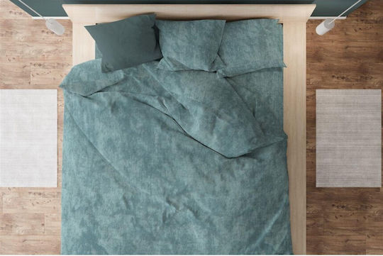Dimcol Пухено Куинсайз 220x240бр Premium Shadow 616 Petrol 300 г/м²Gsm