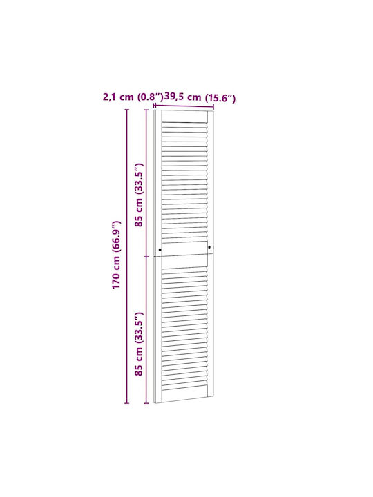vidaXL από Μασίφ Ξύλο σε Καφέ Χρώμα 170x39.5x39.5cm 42019266