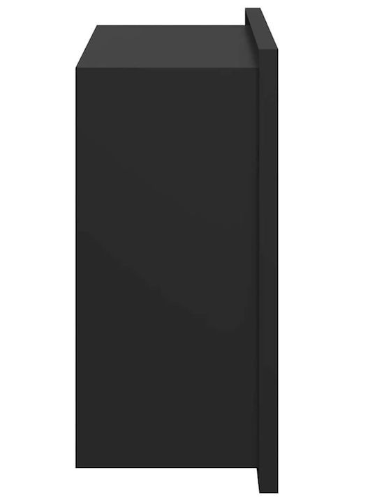 vidaXL Επιτοίχια Ραφιέρα Μπάνιου Μεταλλική 30x9.5x20cm Μαύρη