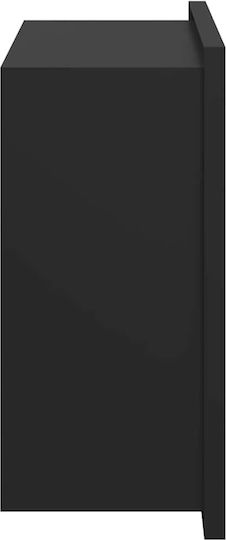 vidaXL Wall Mounted Bathroom Shelf Metallic 30x9.5x20cm Black