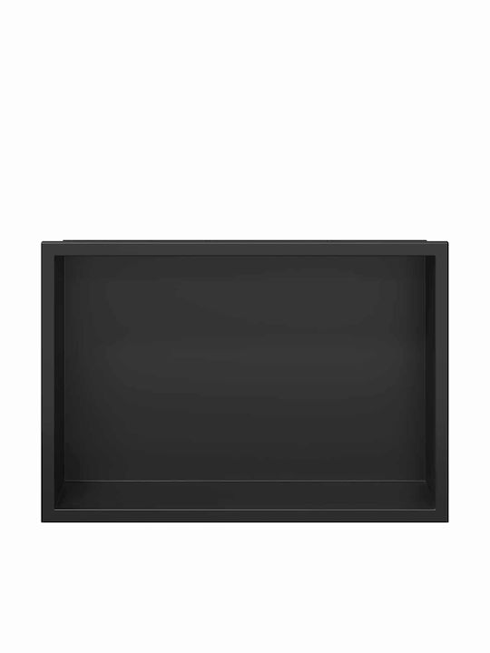 vidaXL Επιτοίχια Ραφιέρα Μπάνιου Μεταλλική 30x9.5x20cm Μαύρη