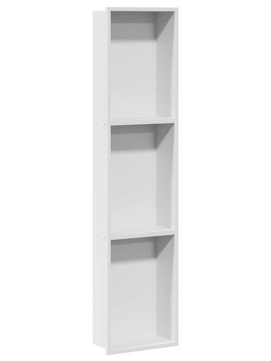 vidaXL Επιτοίχια Ραφιέρα Μπάνιου Μεταλλική 90x9.5x20cm Λευκή
