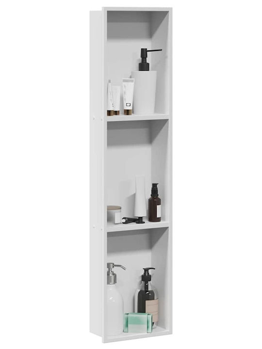 vidaXL Επιτοίχια Ραφιέρα Μπάνιου Μεταλλική 90x9.5x20cm Λευκή