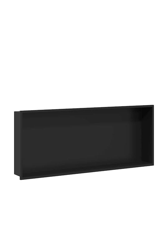 vidaXL Επιτοίχια Ραφιέρα Μπάνιου Μεταλλική 75x9.5x30cm Μαύρη