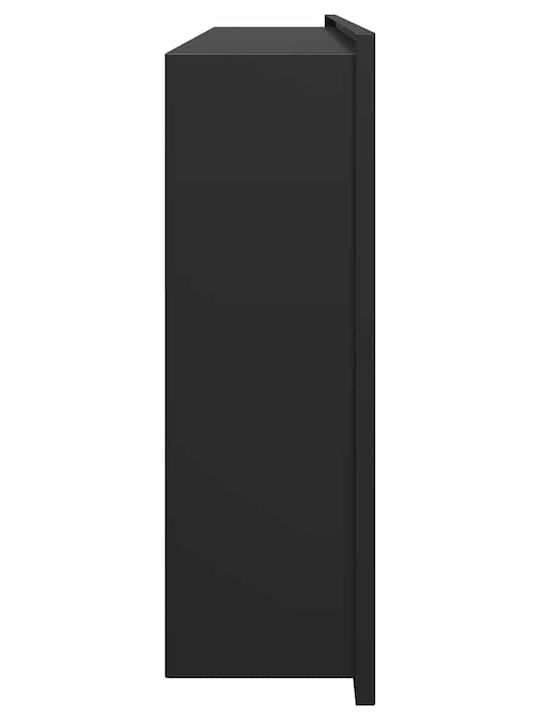 vidaXL Επιτοίχια Ραφιέρα Μπάνιου Μεταλλική 75x9.5x30cm Μαύρη