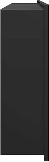vidaXL Wall Mounted Bathroom Shelf Metallic 75x9.5x30cm Black