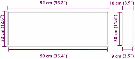vidaXL Επιτοίχια Ραφιέρα Μπάνιου Μεταλλική 30x9.5x90cm Λευκή