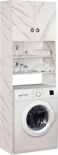 HomeMarkt Terry Επιδαπέδια Ραφιέρα Μπάνιου Ξύλινη 64x29x181cm Λευκή