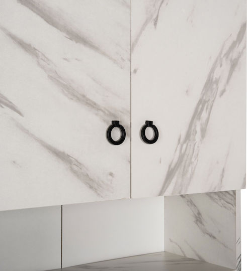 HomeMarkt Terry Επιδαπέδια Ραφιέρα Μπάνιου Ξύλινη 64x29x181cm Λευκή