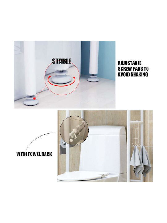 Cyclops TW-101 Rafturi de baie Raft Baie Metal cu 3 Rafturi 47x25x156cm Albă