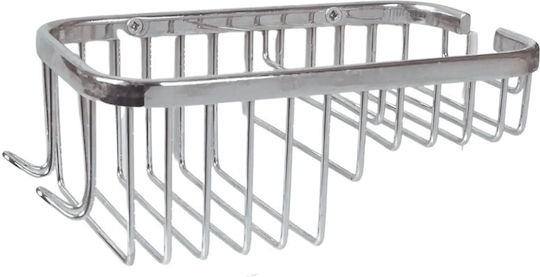 Tema Wall Mounted Bathroom Shelf Metallic 10x20x7.5cm Silver