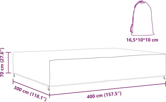 vidaXL Waterproof Dining Table Cover Black 400x300x70cm
