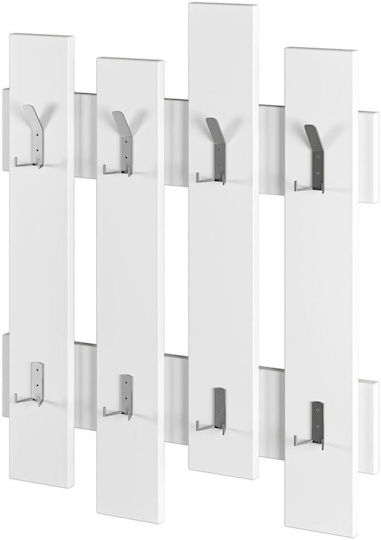 HomeMarkt Κρεμάστρα Τοίχου Wesson Ξύλινη 16 Θέσεων Λευκή 64x4x79cm