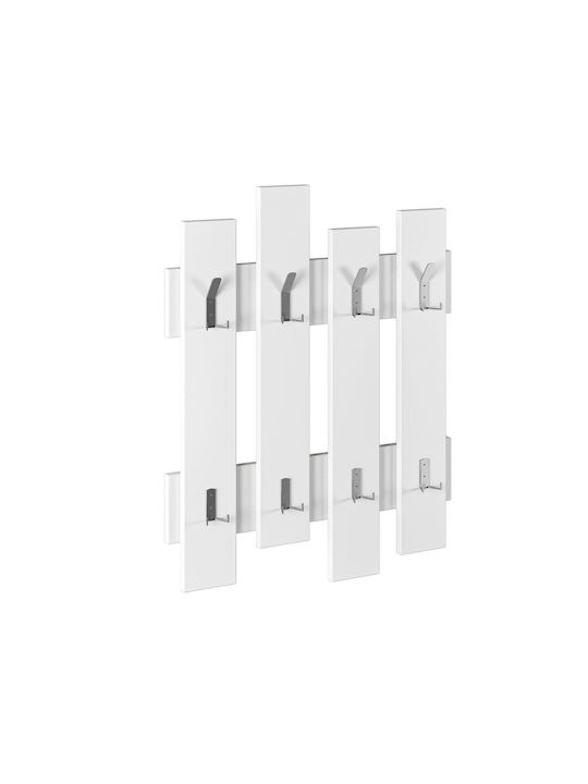 HomeMarkt Wall Hanger Wesson Wooden 16 Hooks White 64x4x79cm