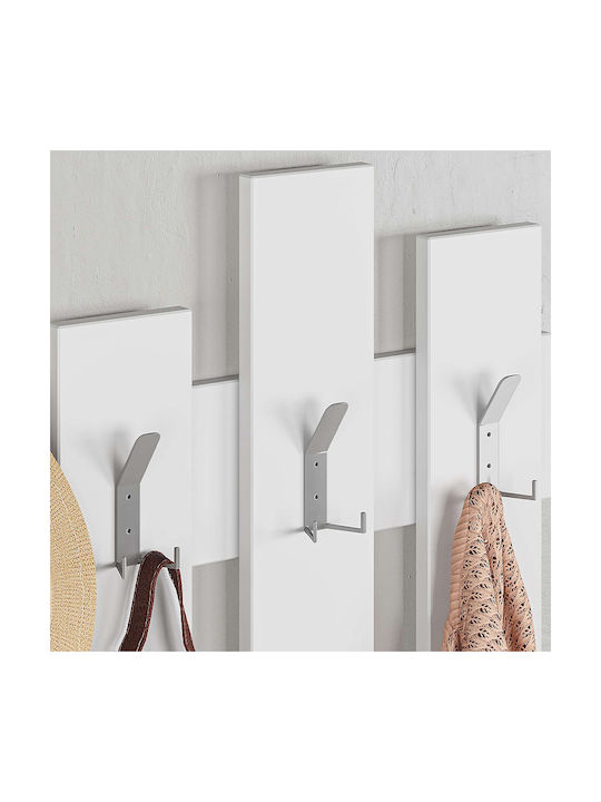 Megapap Wall Hanger Fedel Wooden 20 Hooks White 64x4x81cm