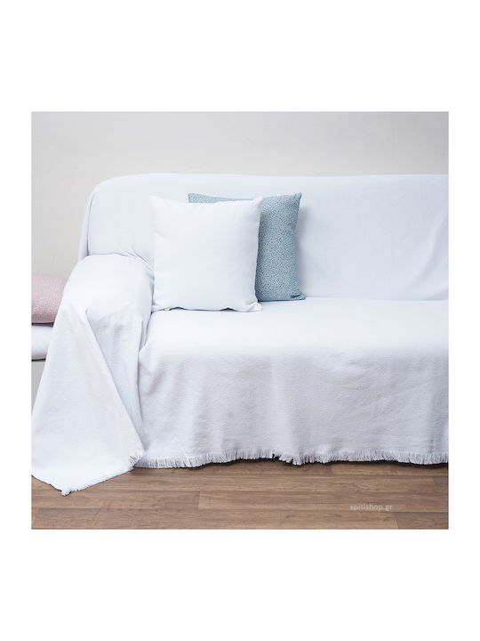 Anna Riska 1554 Three-Seater Sofa Throw Jacquard 180x280cm White
