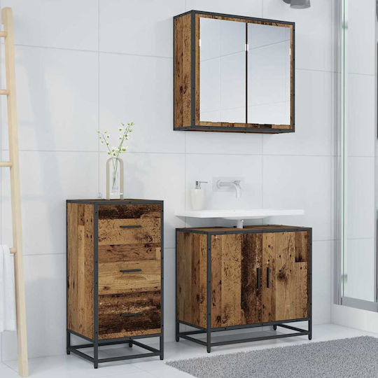 vidaXL Wood Bathroom Cabinet L35.5xW35xH76cm Brown