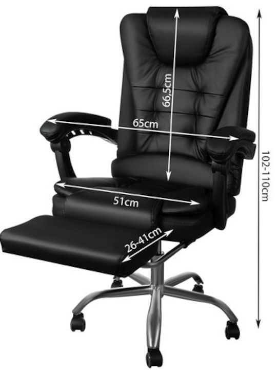 Reclining Office Chair with Adjustable Arms Black