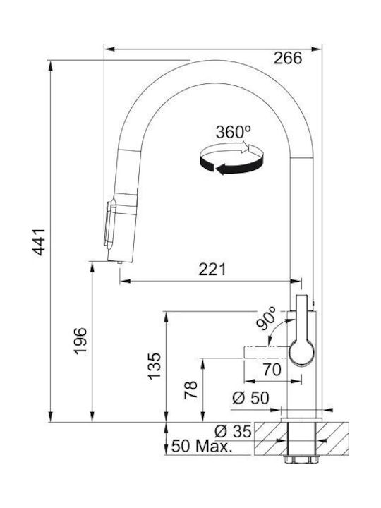 Franke Maris Slim Filtration Kitchen Faucet Counter Copper