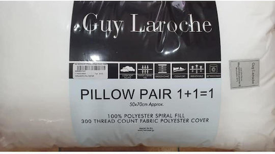 Guy Laroche Virgin Bed Pillow Microfiber 50x70cm 2 Pieces