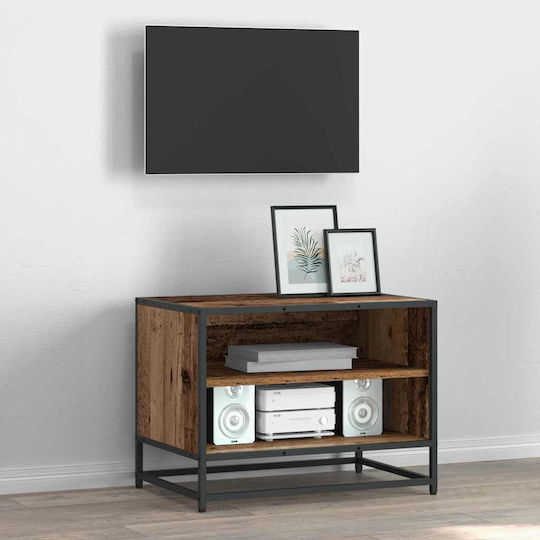 TV Stand Made of Metal and Wood Old Wood M61xD40xH46cm