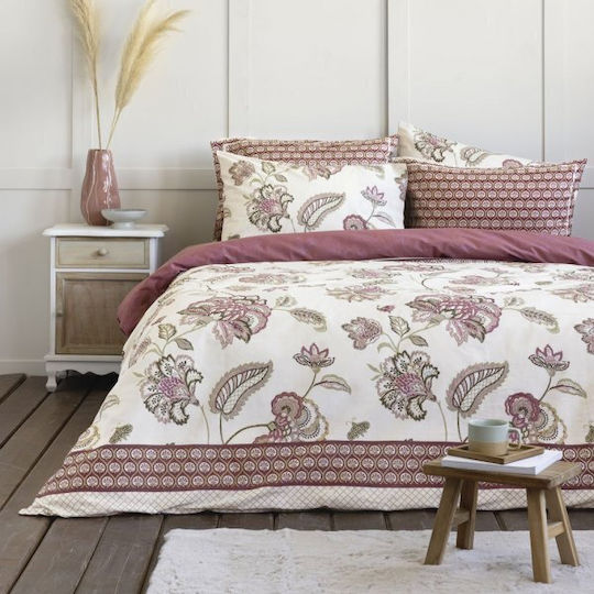 Nima Duvet Cover Set Cotton Queen with 2 Pillowcases 220x240 Carmen Ecru