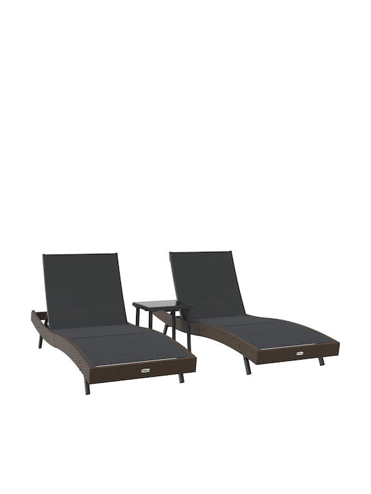 Ξαπλώστρα Rattan 3τμχ 197x70εκ. Ξαπλώστρα Rattan 3τμχ 197x70εκ.