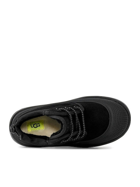 Neumel Leather Kids Boots with Laces Black
