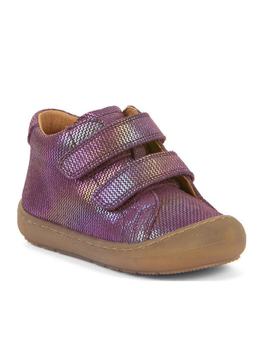 Anatomice Ghete Copii din Piele cu Velcro Violet