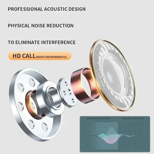 LOL AP03 In-ear Bluetooth Handsfree Ακουστικά με Θήκη Φόρτισης Κίτρινα