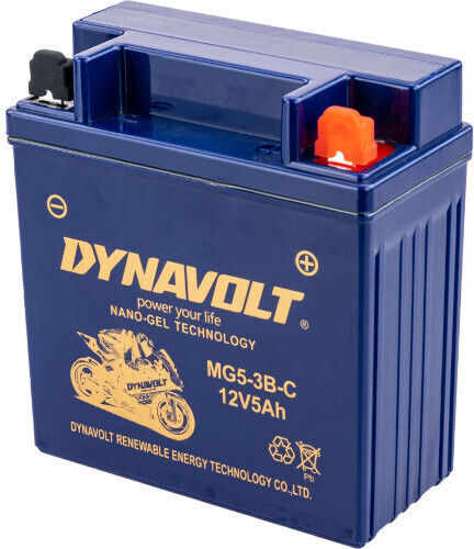 Dynavolt GEL Motorradbatterie YB5L-B mit Kapazität 5Ah