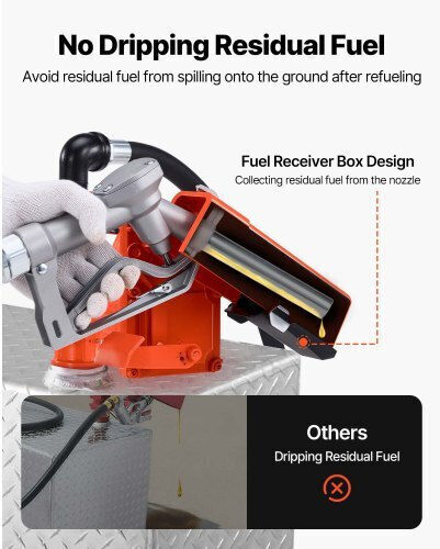 Vevor Fuel Transfer Pump 12v Dc 20 Gpm Hose & Nozzle Gasoline Diesel