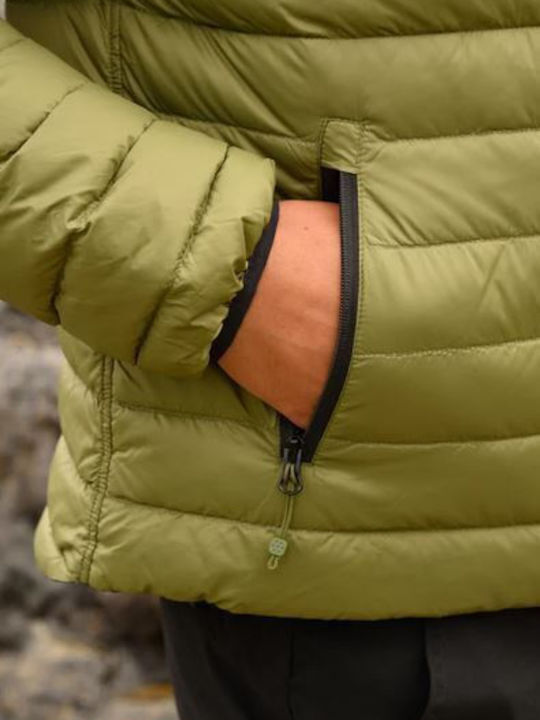 Μπουφάν Puffer Αδιάβροχο Διπλής Όψης Khaki/black