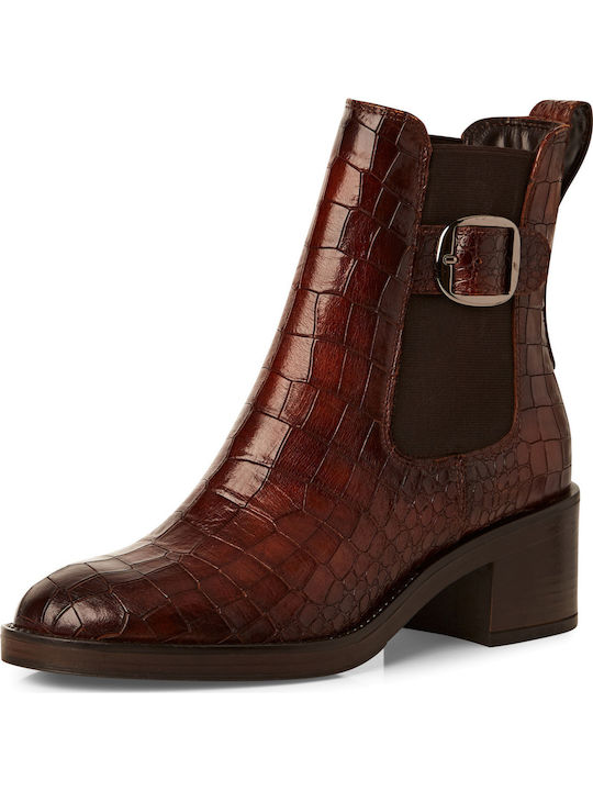 Leder Stiefeletten Damen Braun