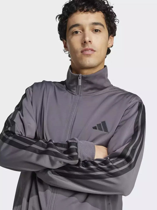 Basic 3-stripes Tricot Лъскав с Ластик Grey/black