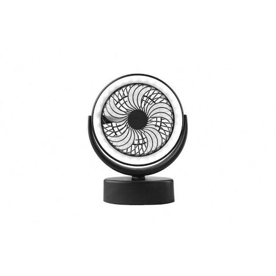 Smart Portable Camping Fan Usb Charging Bright Led Light Black