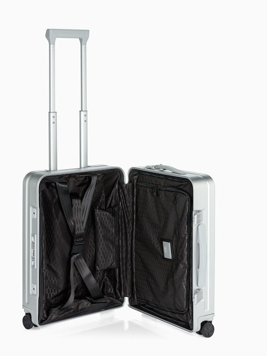 Porsche Design Roadster Cabin Travel Suitcase Aluminum Silver with 4 Wheels Height 55cm