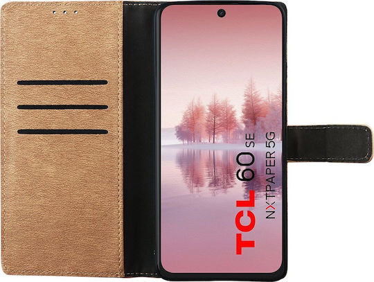 Volte-Tel Book Synthetic Leather / Silicone Gold (TCL 60, TCL 60 SE, TCL 60R)
