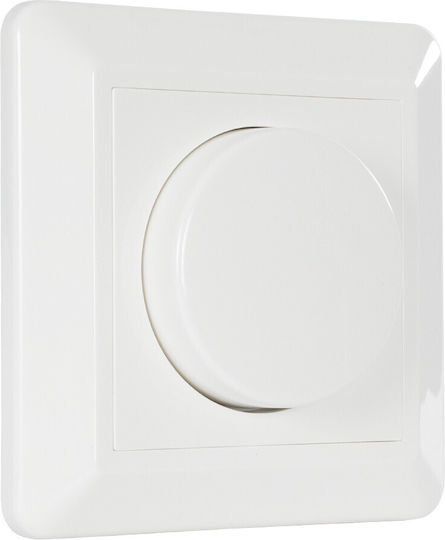 GloboStar Wall Mounted Dimmer Switch with LED Frame Rotary 400W in White Color