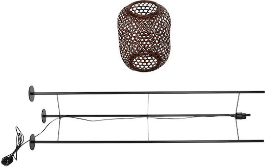 GloboStar Curacao Stehleuchte H165xB30cm. mit Fassung für Lampe E27 Schwarz