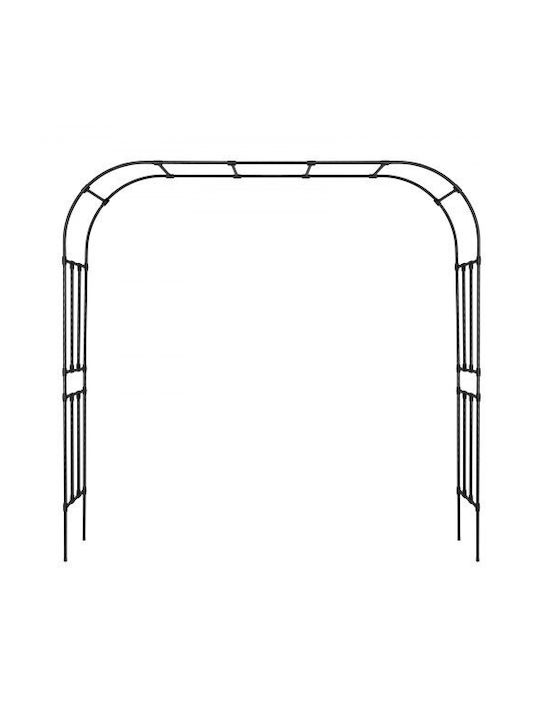 Garden Arch from Metal in Black Color 98.5x250x94.5cm