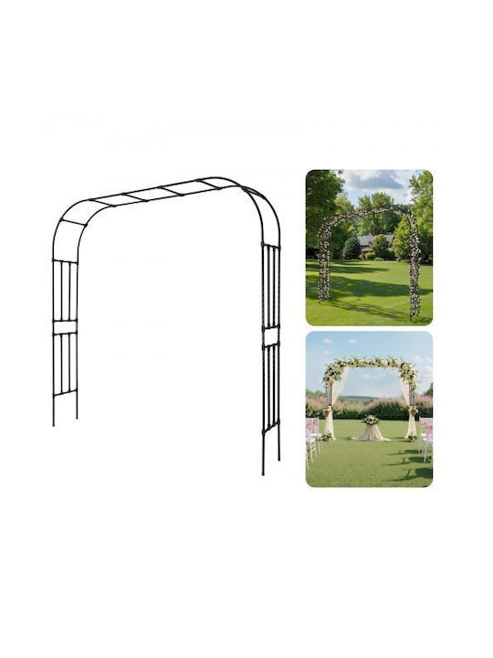 Garden Arch from Metal in Black Color 98.5x250x94.5cm