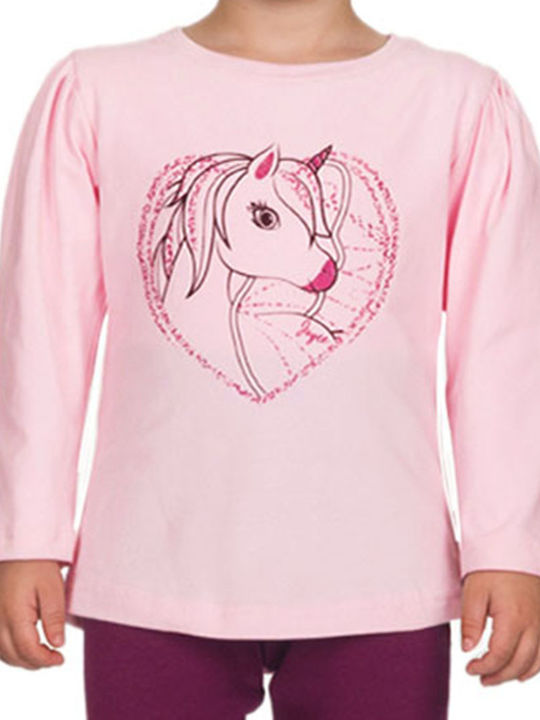 Kinder-Set mit Leggings Winter 2Stück Pink Unicorn Eye