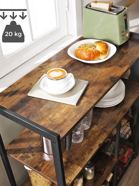 Vasagle Metal Kitchen Rack 4 Tiers Brown 80x35x95cm