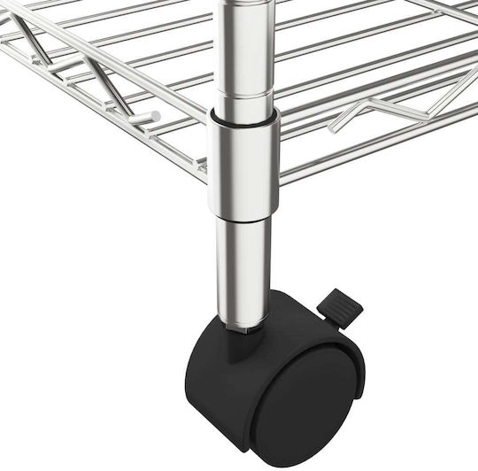 vidaXL vidaXL Lebensmittelregal Metallisch 3 Ebenen Silber 60x35x81cm