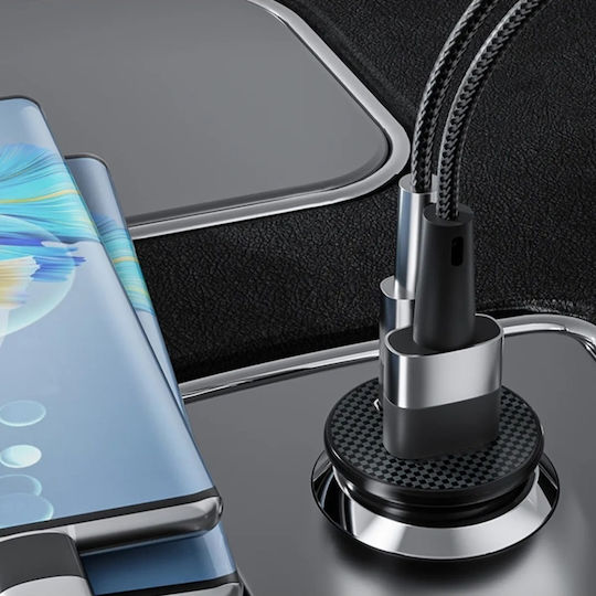 Fast Charge Car Charger PD20W QC 4.0 Type-C USB 2in1 Skyddar Minifusex Set Sticker Black
