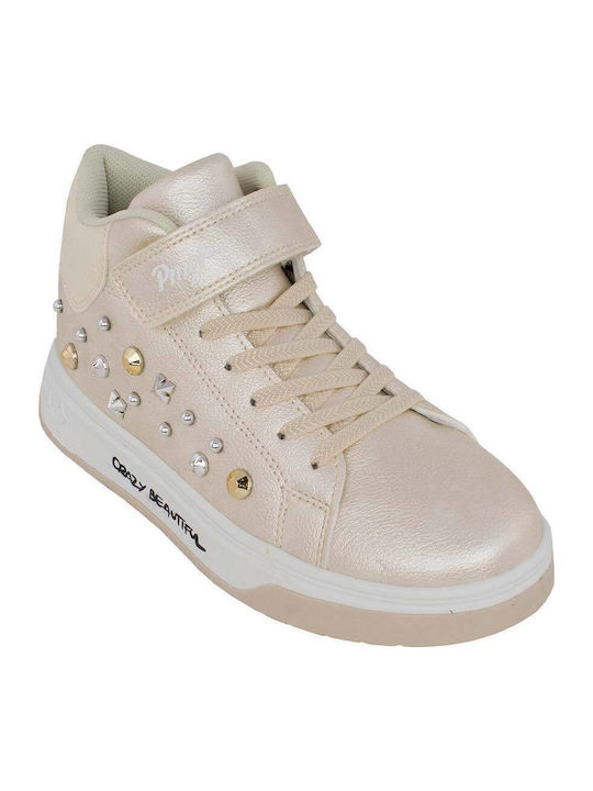 Anatomical Kids Boots with Velcro Beige