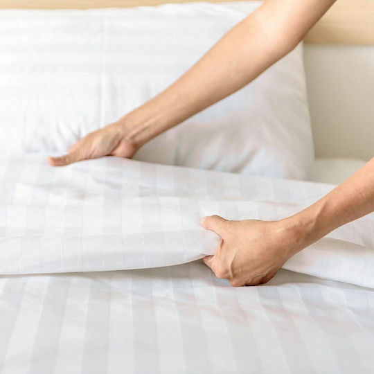 Lino Home Παπλωματοθήκη Ξενοδοχείου Capri Βαμβακερή Ριγέ 220TC 220x240εκ.