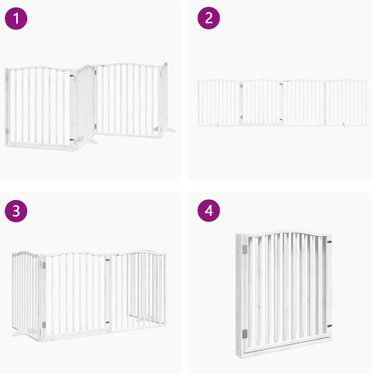 vidaXL Divider de verandă pentru Câini de Culoare Alb 320 x 90cm